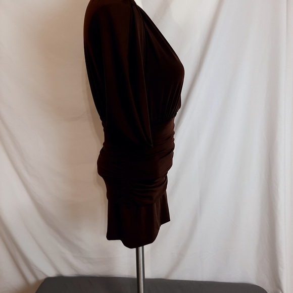 Rampage womens size small fitten wrap brown shirt - Picture 3 of 6